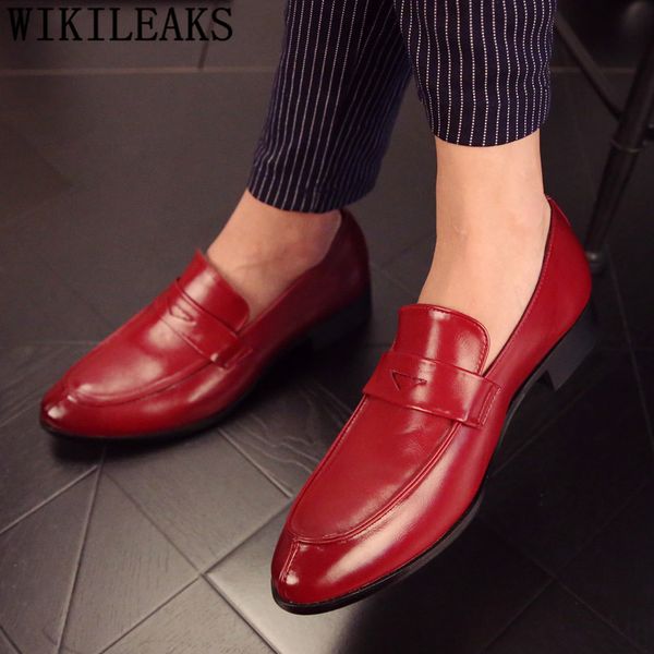 

italian crocodile shoes men formal coiffeur office shoes men elegant brand classic oxford sepatu slip on pria ayakkabi, Black