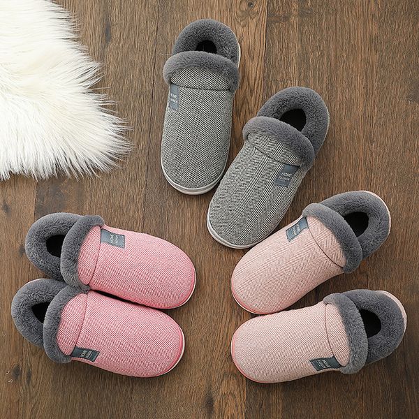 

shoes woman warm lined slippers home waterproof indoor and outdoor garden shoes women solid slippers indoor winter, Black
