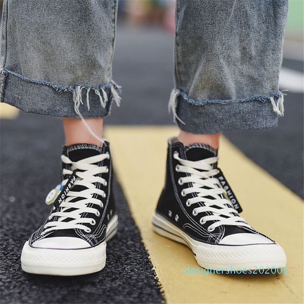 

men brand plimsolls anti-slippery casual board shoes rugged ankle male skate sneakers fashion ulzzang teenager canvas shoes d1, Black