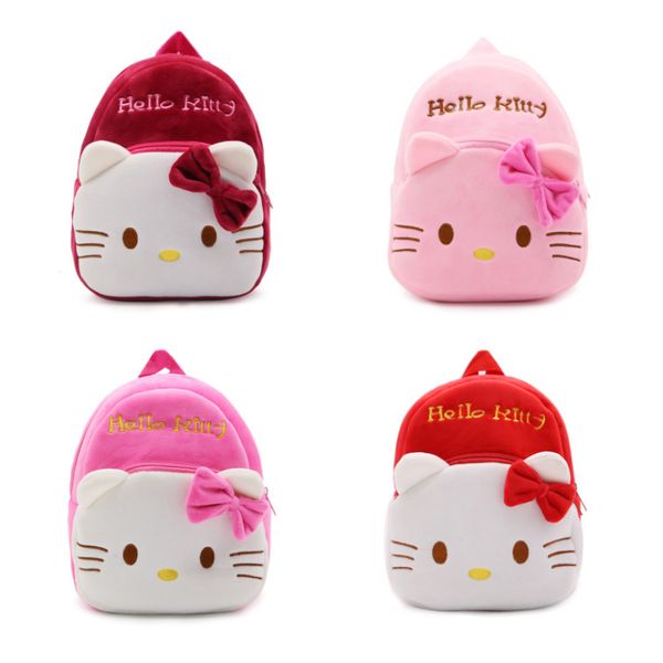 

new children plush backpack cartoon bags kids baby school bags cute hello kitty schoolbag for kindergarten girls gift