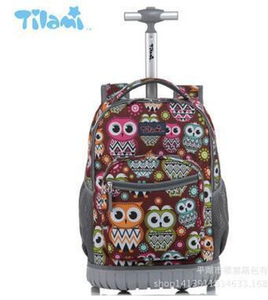 

16 18 inch wheeled backpack kids school backpack on wheels trolley backpacks bags for teenagers children school rolling backpack y190601