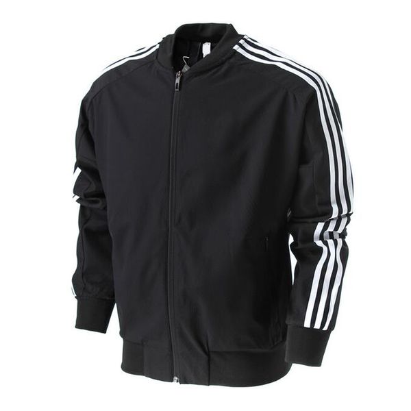 

мужские куртки trend 2019 весна новая одежда спортивная однотонная куртка мода спортивная одежда боковая полосатая куртка повседневная ветро, Black;brown