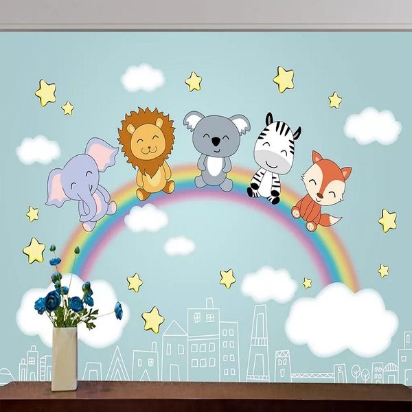 

custom large mural 3d wallpaper nordic cartoon fashion creative animal rain child room mural tv back wall decor deep 5d embossed
