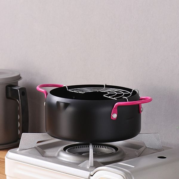 

18cm steel japanese style tempura frying pot portable outdoor pan egg pancake omelette small deep fryer cooking tool other bakeware