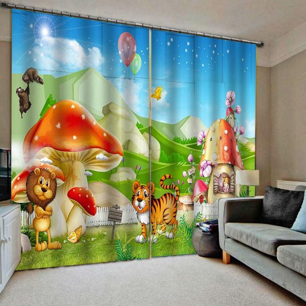 

bedroom 3d window curtain luxury living room decorate cortina cartoon curtains kids curtain