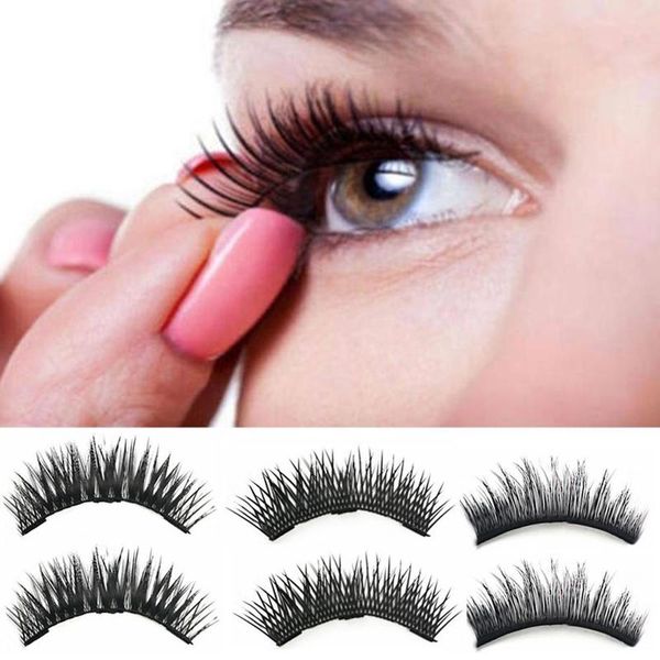 

3d magnetic natural false eyelashes set firm long magnetic lashes synthetic fiber eyelashes eyeliner kit hot