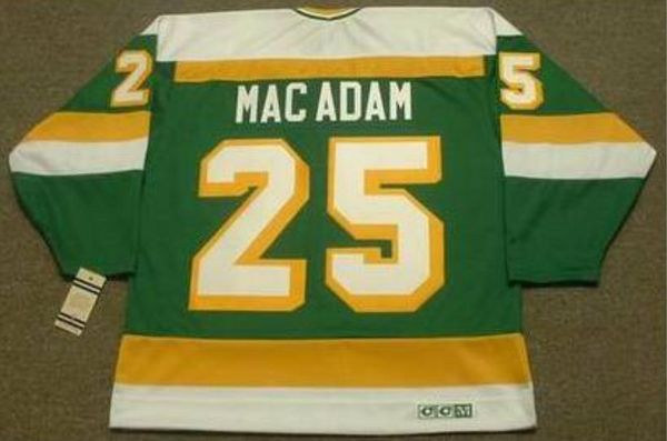 

custom men youth women vintage #25 al macadam minnesota north stars 1979 ccm hockey jersey size s-5xl or custom any name or number, Black