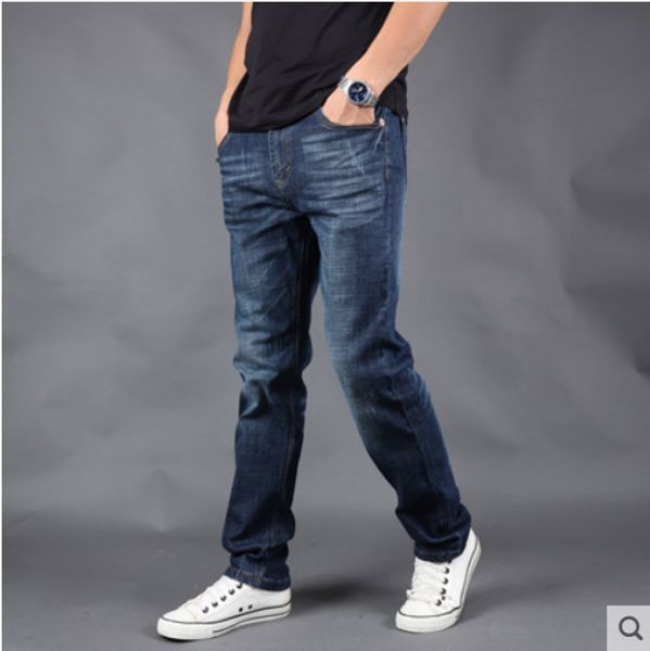 

the blue jeans male easy straight business casual pants men