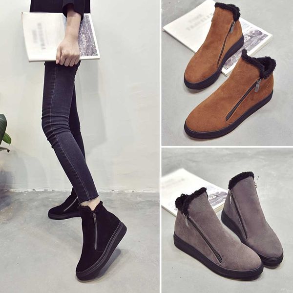 

fashion shoes woman flockr low heels winter snow ankle for shoes ankle boots for women botas mujer invierno #20181011, Black