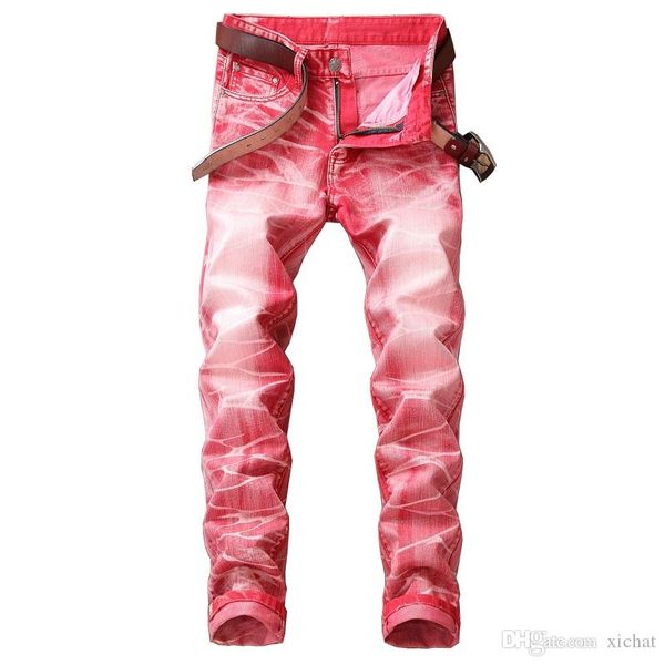 

fashion mens slim fit straight leg stretch jeans designer washed scratched hip hop 3d printed denim pants streetwear trousers jb801, Blue