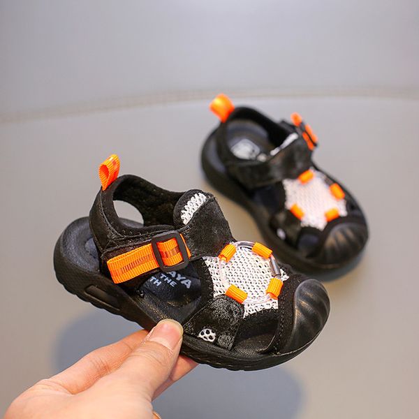 

babaya children's sandals soft-soled shoes for baby beach shoes kindergarten toddler 2020 summer new breathable, Black;red