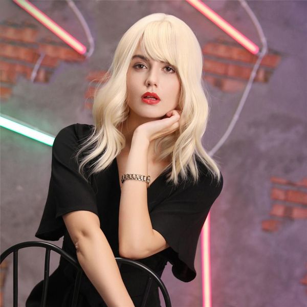 

womens synthetic long wavy curly wigs for fancy dress cosplay party costume, Black