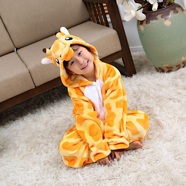 

giraffe selling parent and child toilet edition tracksuit pajamas flannel children cartoon one-piece pajamas, Black;brown