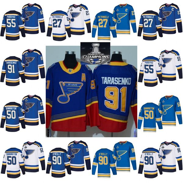 

2019 Stanley Cup Champions jersey St. Louis Blues 50 Binnington Schwartz 90 Ryan O'Reilly Colton Parayko Schenn 91 Vladimir hockey jerseys