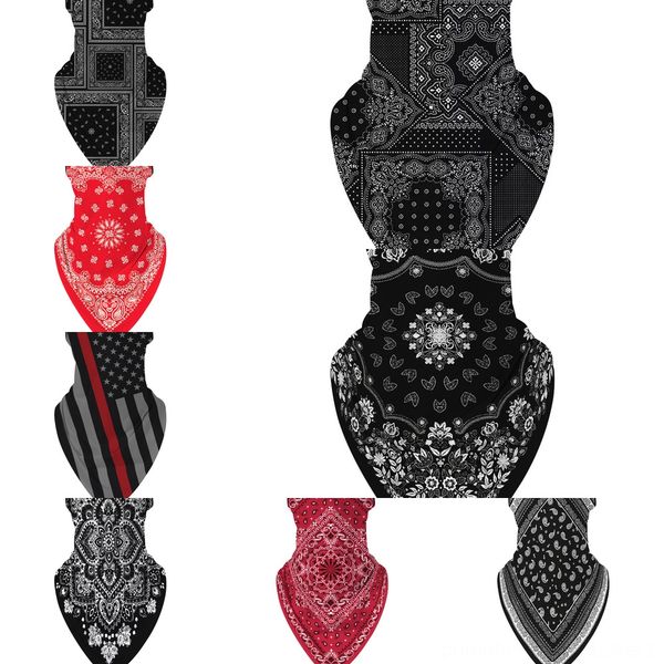 

rzfvr outdoor sports bandana scarf wristband bandana headband scarf headwear paisley mask face cycling headband, Black