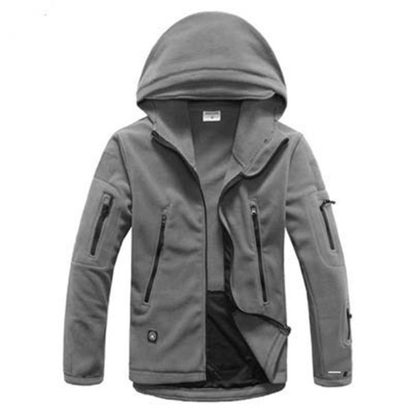 

new tactical outdoor soft shell fleece jacket men army polartec sportswear thermal hunt hiking sport hoodie jackets, Blue;black