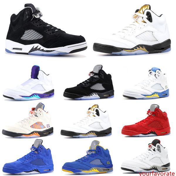 

men 5 5s basketball shoes bred laney blue white fresh prince grape international flight mens trainer sports sneaker size 41-47 wholesale