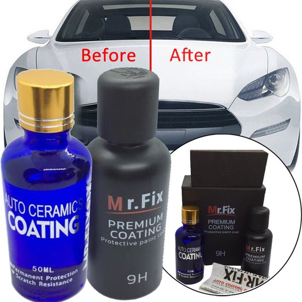 

50ml +50ml mr fix and 9h practical care car oil film cleaning auto front windshield glass clean dashboard cleaner #