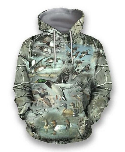 

new fashion mens / womans hunting duck hoodies funny 3d print casual hoodies plus size ra01, Black
