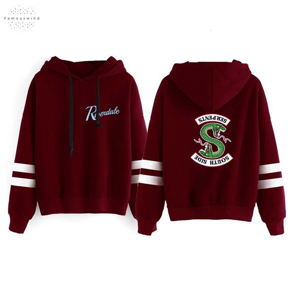 

riverdale hoodie sweatshirts south regular side serpents hoodie women long sleeve striped pullover new harajuku hoodie streetwear, Black