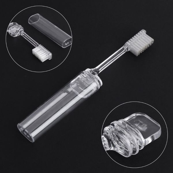 100 pcs portátil Dobrável ao ar livre Viagens Camping Toothbrush Dobrável Escova de Dente de Plástico Por Atacado C18112601