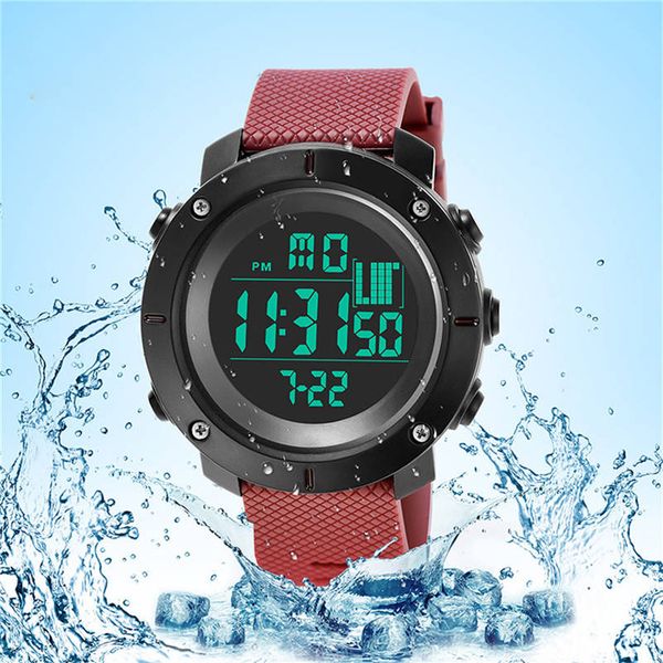

fashion brand kak mens watches led digital date sports males quartz watch outdoor electronics men clock relogio masculino 661d5, Slivery;brown