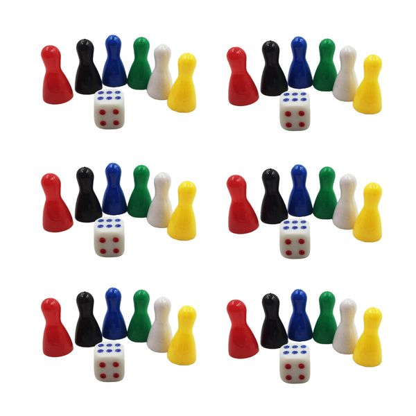 

6 set chessman chess pieces and 1 dice board game