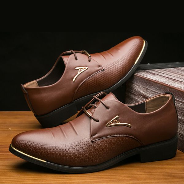 

mens leather shoes business british-style cross-border autumn casual shoes dress shoes european style dress, Black