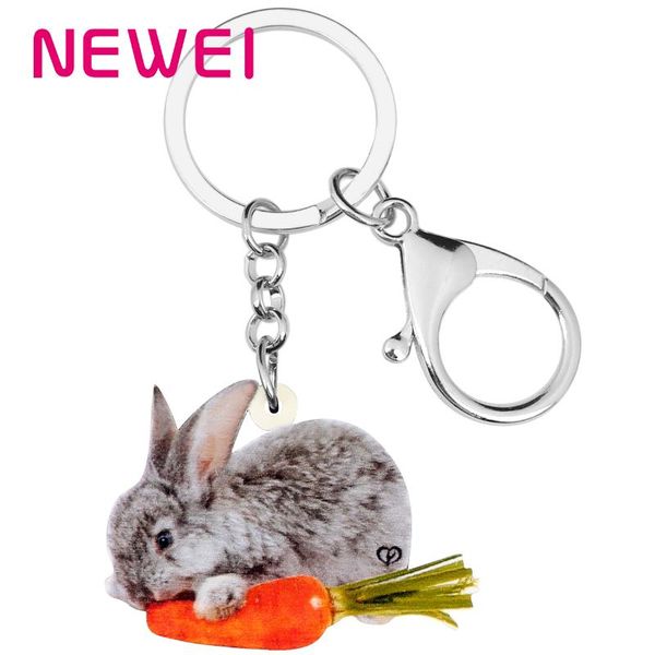 

newei акриловая морковь гризль пасхальный заяц брелки животных брелок ювелирные изделия для женщин подростков сумочка автомобильные аксессуа, Silver