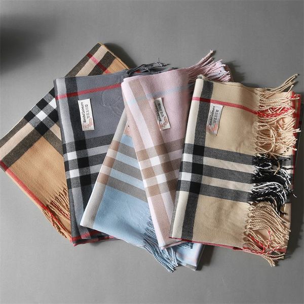 

европа и соединенные штаты большой плед кашемировый шарф мужчины и женщины пара шерстяной платок толстый теплый двойного назначения оптом, Blue;gray