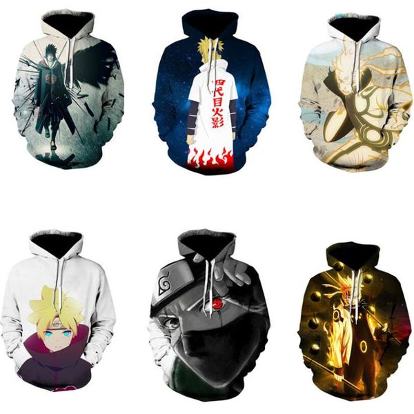 

naruto, 3d printed men's hoodies, wholesale, Black