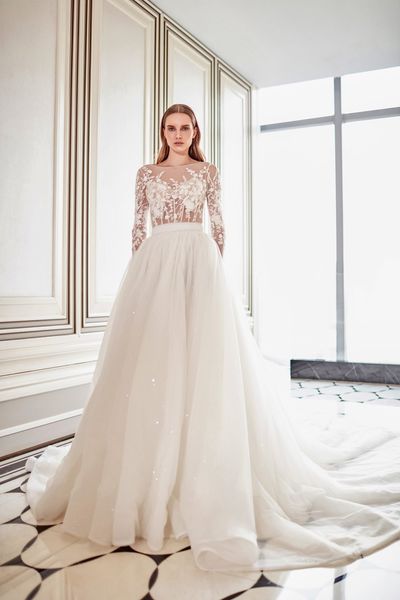 

wedding dresses long sleeves a line beach women dress with bridal gowns bride gowns lace applique party dress, White