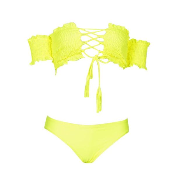 

2pcs/set ladies boat neck collar swimsuit suit, White;black