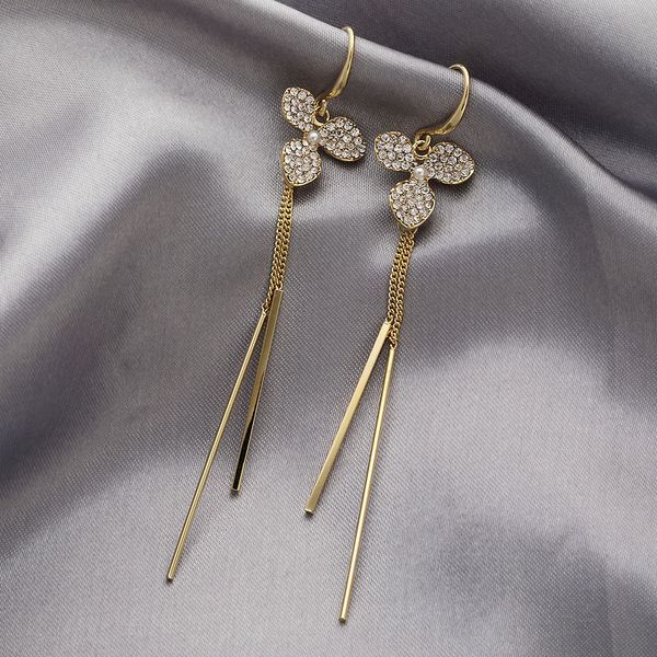 

новый малые формы цветка имитация pearl длинные серьги кисточкой симпатичные девушки подарков крюк уха женщин способа партии eardrop ювелирн, Silver