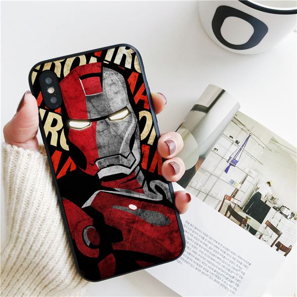 

couqe luxury superhero iron man cover for iphone 11 pro xs max xr case for iphone 8 7 6s plus 5s se 5 case soft silicone cover.