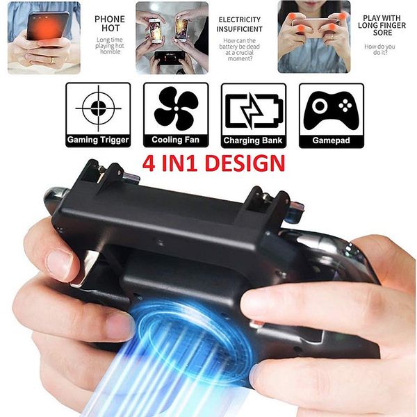 

winex pubg gamepad controller mobile trigger l1r1 shooter джойстиком game pad phone cooler вентилятор с 2000mah 4000mah power bank