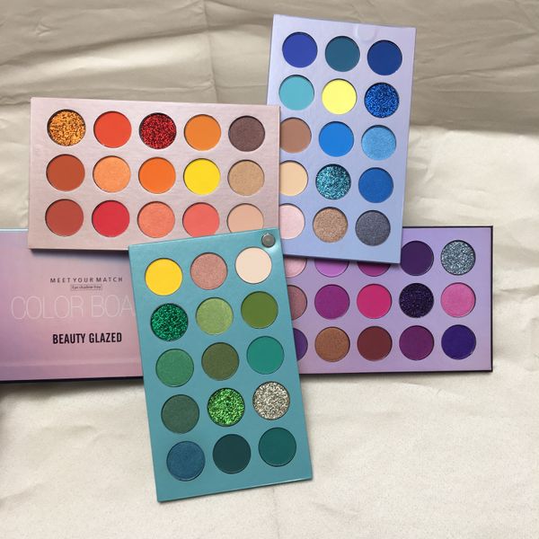 Schönheit glasierte Lidschatten-Palette 60 Farben Lidschatten-Funkeln-Nude-Schimmer-Mattverfassungs-Augenschminke-Farbtafel-Palette Marken-Kosmetik HEISS