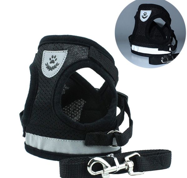 

new pet chest strap vest type dog traction rope reflective dog rope blue, black clothes,pet supplies