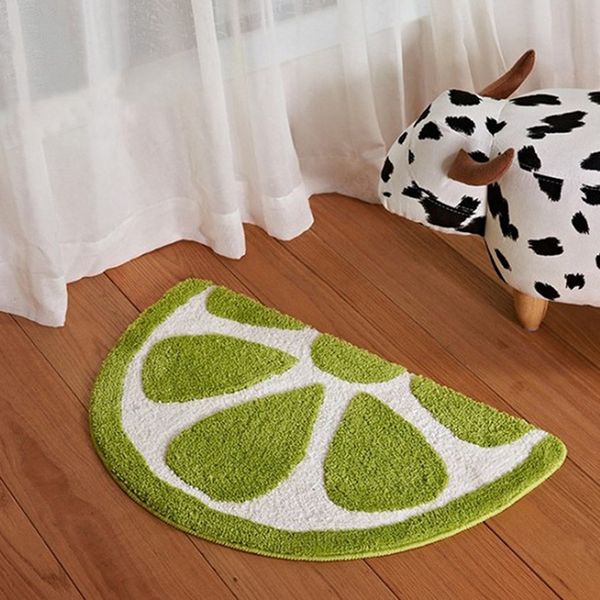 

baby playtime cozy lemon cute fruits half round shaped bedroom bathroom doorway kitchen floor rug carpet water absorption non-sl other bath