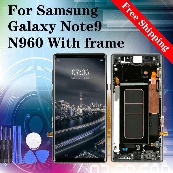 

6.4" super quality original for samsung galaxy note 9 n960 n960f lcd display touch screen digitizer assembly 100% tested with frame