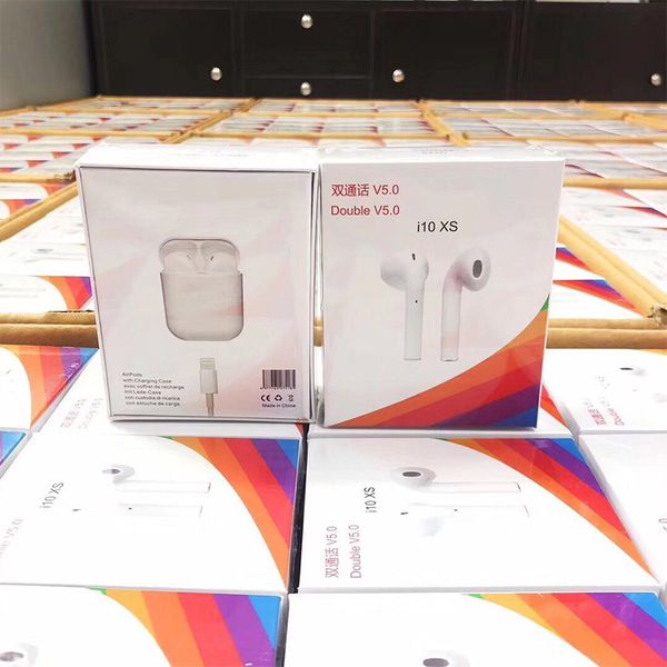 

i10 XS TWS беспроводной наушник Bluetooth 5.0 наушники двойной гарнитуры вызова сенсорный счетчик против i12 для iphone xs xr samsung s8 s9 универсальный