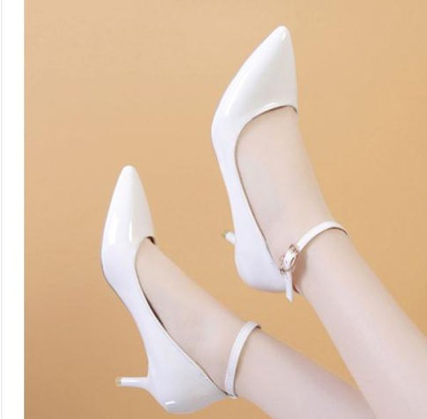 

women's shoes in spring and autumn high fine heel pointed end @299, Black