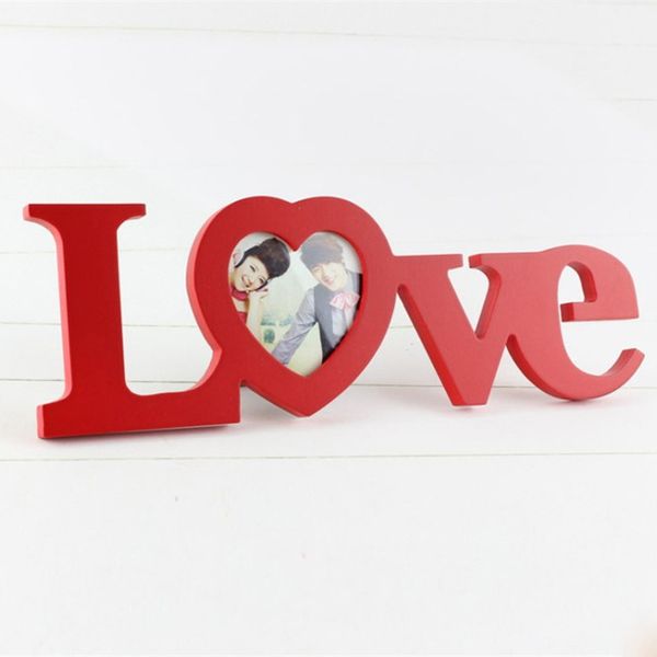 

love shape p frame home decor decoration bedroom desk ornament wooden wedding picture frame casamento gift