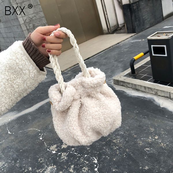 

bxx] faux fur crossbody bags for women 2019 solid color winter cute shoulder messenger bag lady warm handbags a245