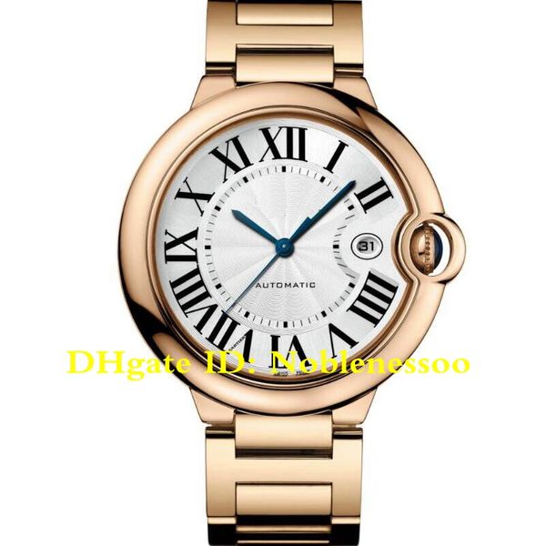 

12 color luxury mens 42mm roman numerals w69006z2 18k rose gold date w69012z4 w69016z4 w69005z2 bracelet automatic watches, Slivery;brown