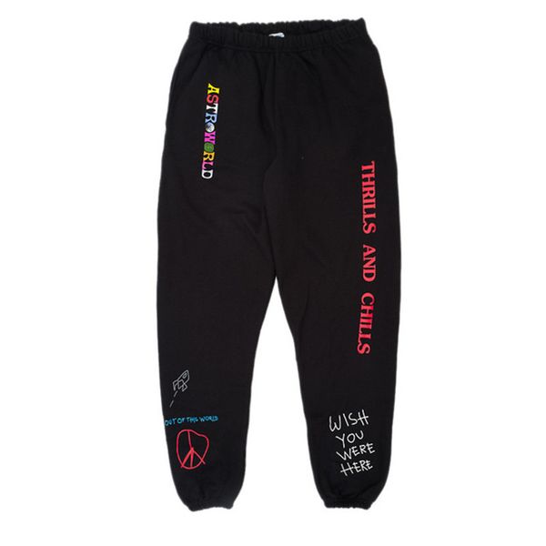 

fashion the new travis scoastroworld 100% cotton women men jogging pants hip hop streetwear men sweatpants 588, Black