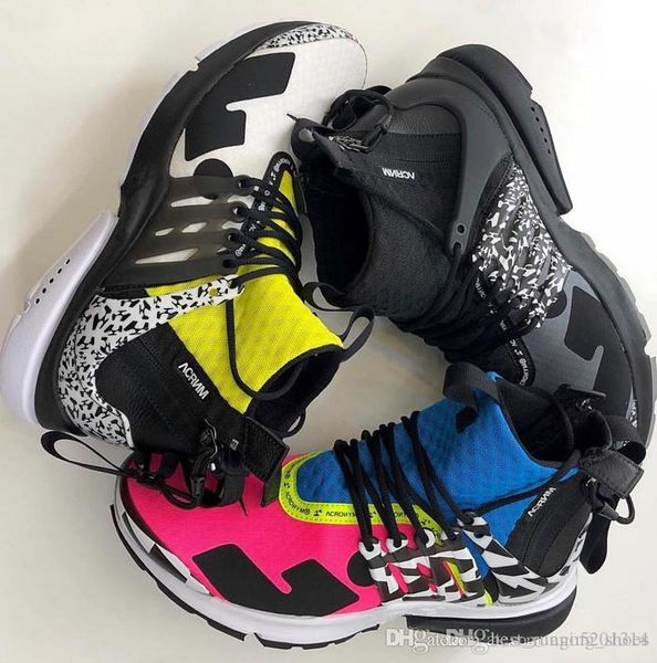 

Splicing Famous ACRONYM® x Lab Air Presto Mid Running Shoes For Men Shoes Racer White/Dynamic Yellow-Black Sport Trainers Eur 36-45