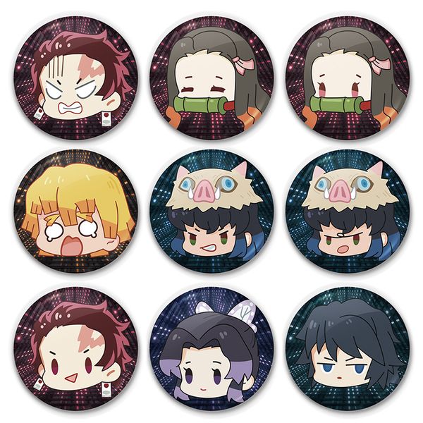 

women brooch design ladies cartoon kimetsu no yaiba badges enamel simple fashion pendant couples elegant trendy metal broches, Gray