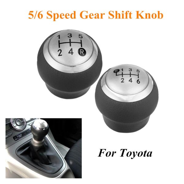 

5/6 speed car mt gear shift knob leather shifter lever stick handle for corolla rav4 avensis yaris