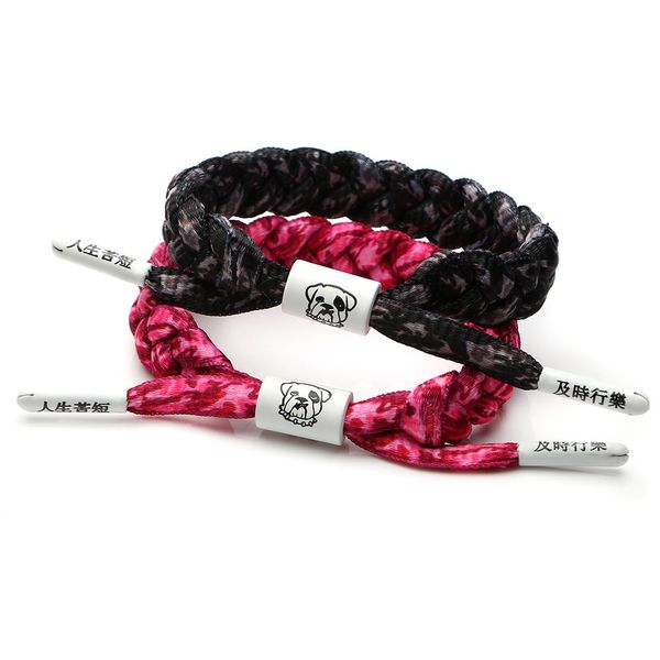 

fashionable trendy lace bracelet limited dalmatian couple type lace bracelet / life is short and lively / lucky hand-woven lace bracelet, Golden;silver